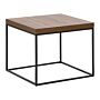 Side Table Dark Wood Top Black Legs 50 X 60 X 60 Cm Industrial Beliani