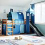 Vidaxl Kids' Loft Bed With Tower Blue 90x200 Cm Solid Wood Pine