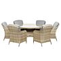 Wentworth 6 Seater Round Imperial Dining Set 140cm Table With 6 Imperial Chairs Including Cushions