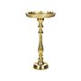 Side Table Gold Metal 35 X 35 X 66 Cm Accent Piece Glossy Finish End Table