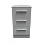 Contrast Wireless Charging 3 Drawer Bedside Cabinet In Dusk Grey