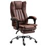 Vinsetto Ergonomic Desk Chair Home Office Chair With Reclining Function Armrests Swivel Wheels Footrest Brown