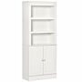 Homcom Kitchen Cupboard With 6-tier Shelving, Freestanding Storage Cabinet, Larder Pantry, Sideboard With 3 Open Compartments And Double-door, White