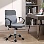 Vinsetto Ergonomic Office Chair Linen Fabric Swivel Computer Desk Chair Home Study Adjustable Chair With Wheels, Grey