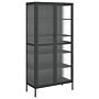 Vidaxl Highboard Black 85x40x180 Cm Glass And Steel