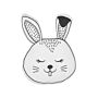 Kids Cushion Black And White Fabric Bunny Shaped Pillow With Filling Soft Children's Toy