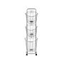 3 Tier Wire Basket Stand Silver Metal With Castors Handles Detachable Kitchen Bathroom Storage Accessory For Towels Newspaper Fruits Vegetables