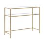 Console Table Gold Tempered Glass Iron 100 X 36 Cm Shelf Rectangular