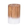 Bedside Table Light Wood With White Teak 30 X 30 X 44 Cm Footstool