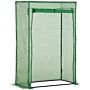 Outsunny 100 X 50 X 150cm Greenhouse Steel Frame Pe Cover With Roll-up Door Outdoor, Green