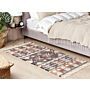 Area Rug Multicolour Jute 80 X 150 Cm Rectangle Geometric Pattern With Tassels Handwoven