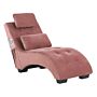 Chaise Lounge Pink Velvet Inbuilt Bluetooth Speaker Usb Charger Modern Design Curved 1 Person Sofa