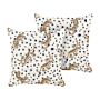 Set Of 2 Garden Cushions Multicolour Polyester 45 X 45 Cm Square Tiger Pattern Motif Modern Design Throw Scatter Pillow