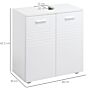 Kleankin Under Sink Cabinet, Bathroom Vanity Unit, Pedestal Under Sink Design, Storage Cupboard With Adjustable Shelf, White