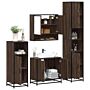 Vidaxl 4 Piece Bathroom Furniture Set Brown Oak Engineered Wood