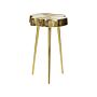 Side Table Gold Metal 30 X 30 X 50 Cm Accent End Table Wood Effect Gloss