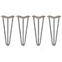 4 X 12" Hairpin Legs - 3 Prong - 10mm - Raw Steel