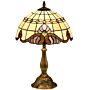 Homcom Stained Glass Table Lamp, Handmade Antique Bedside Lamp, Decorative Night Light, Home, Nightstand