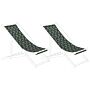 Set Of 2 Sun Lounger Replacement Fabrics Olives Pattern Polyester Sling Hammock