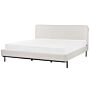 Slatted Bed Frame Grey Polyester Fabric Upholstered 6ft Eu Super King Size Modern Design Beliani