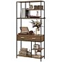 Homcom Seven-shelf Industrial Display Shelf, With Drawers - Brown/black