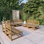 Vidaxl 6 Piece Garden Lounge Set Honey Brown Solid Pinewood