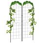 Outsunny Metal Trellis Set Of 2, Garden Trellis For Climbing Plants Support Frames, Floral Design