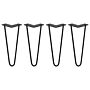 4 X 12" Hairpin Legs - 2 Prong - 10mm - Black