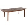 Garden Dining Table Dark Acacia Wood 180/240 X 100 Cm Extending For 8 People Parasol Hole Rectangular Patio Outdoor