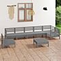 Vidaxl 8 Piece Garden Lounge Set Solid Pinewood Grey