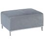 Ottoman Light Grey Velvet Footstool Rectangular