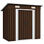 Vidaxl Garden Storage Shed Brown 194x121x181 Cm Steel