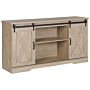 Sideboard Light Wood Cabinet With Sliding Doors Shelves Storage Unit