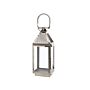 Metal Lantern Silver Stainless Steel H 40 Cm Pillar Candle Holder