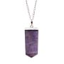 Gemstone Flat Pencil Pendant - Amethyst