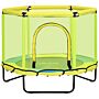 Zonekiz 140 Cm Kids Trampoline, Hexagon Indoor Bouncer Jumper With Security Enclosure Net, Bungee Gym For Children 1-6 Years Old, Yellow