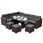 Rattan Corner Set - Brown