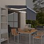 Vidaxl Manual Retractable Awning With Blind&led 3x2.5m Blue&white