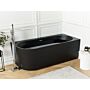 Right Left Corner Bath Matt Black Acrylic 170 X 80 Cm Fluted Finish Modern Style Bathroom