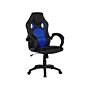 Office Chair Black And Cobalt Blue Faux Leather Swivel Adjustable Tilting