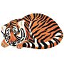 Kids Rug Orange Wool Cotton Backing 100 X 155 Cm Playroom Mat Animal Tiger Print Kids Room