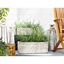 Plant Pot White Fibre Clay 15 X 42 X 13 Cm Outdoor Indoor All Weather