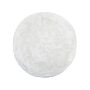 Shaggy Area Rug High-pile Carpet Solid White Polyester Round 140 Cm