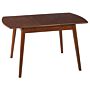 Dining Table Dark Wood Mdf Rubberwood 100/130 X 80 Cm Extendable Top Solid Wood Legs Rectangular