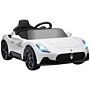 Aiyaplay Maserati Mc20 Licensed 12v Kids Electric Ride On Car With Remote Control, Spring Suspension, White | Aosom Uk