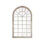 Wall Mirror Beige Metal Frame 77 X 130 Cm Vintage Arched Window Wall Decor Weathered Look Beliani