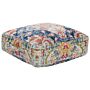 Floor Cushion Multicolour Cotton 50 X 50 X 20 Cm Abstract Pattern Square Fabric Seating Pouffe