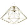 Pendant Lamp Gold Metal 1 Light Cage Shape Geometric Naked Wire