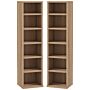 Homcom Cd Media Display Shelf Unit Tower Rack With Adjustable Shelves, Set Of 2