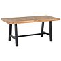 Dining Table Light Acacia Wood And Black 170 X 80 Cm